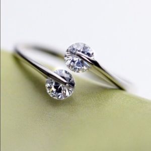 Adjustable Silver Crystal Ring- Restock!